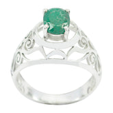 Alejandra Filigree Green Solitaire Ring Indian Emerald Green